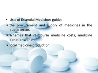 Essential medicines and counterfeit medicines | PPTX