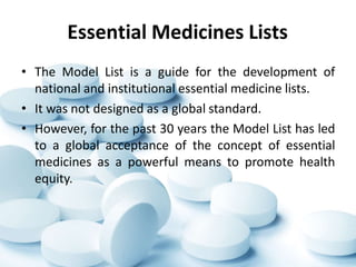 Essential medicines and counterfeit medicines | PPTX