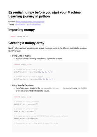 Essential numpy before you start your Machine Learning journey in ...