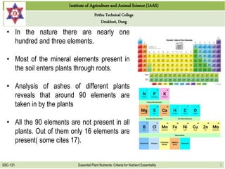 Criteria for nutrient essentiality | PPTX