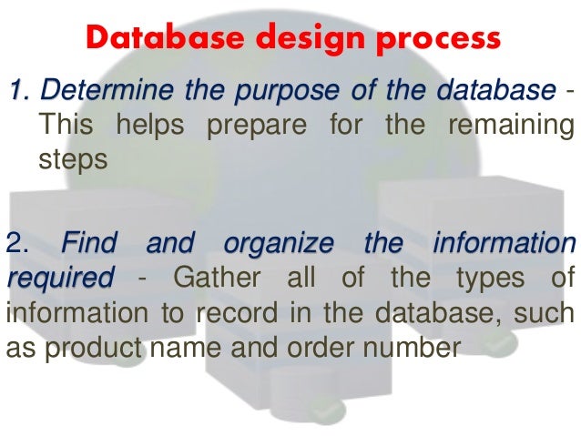 ️ Steps involved in database design. Database design basics. 2019-02-09