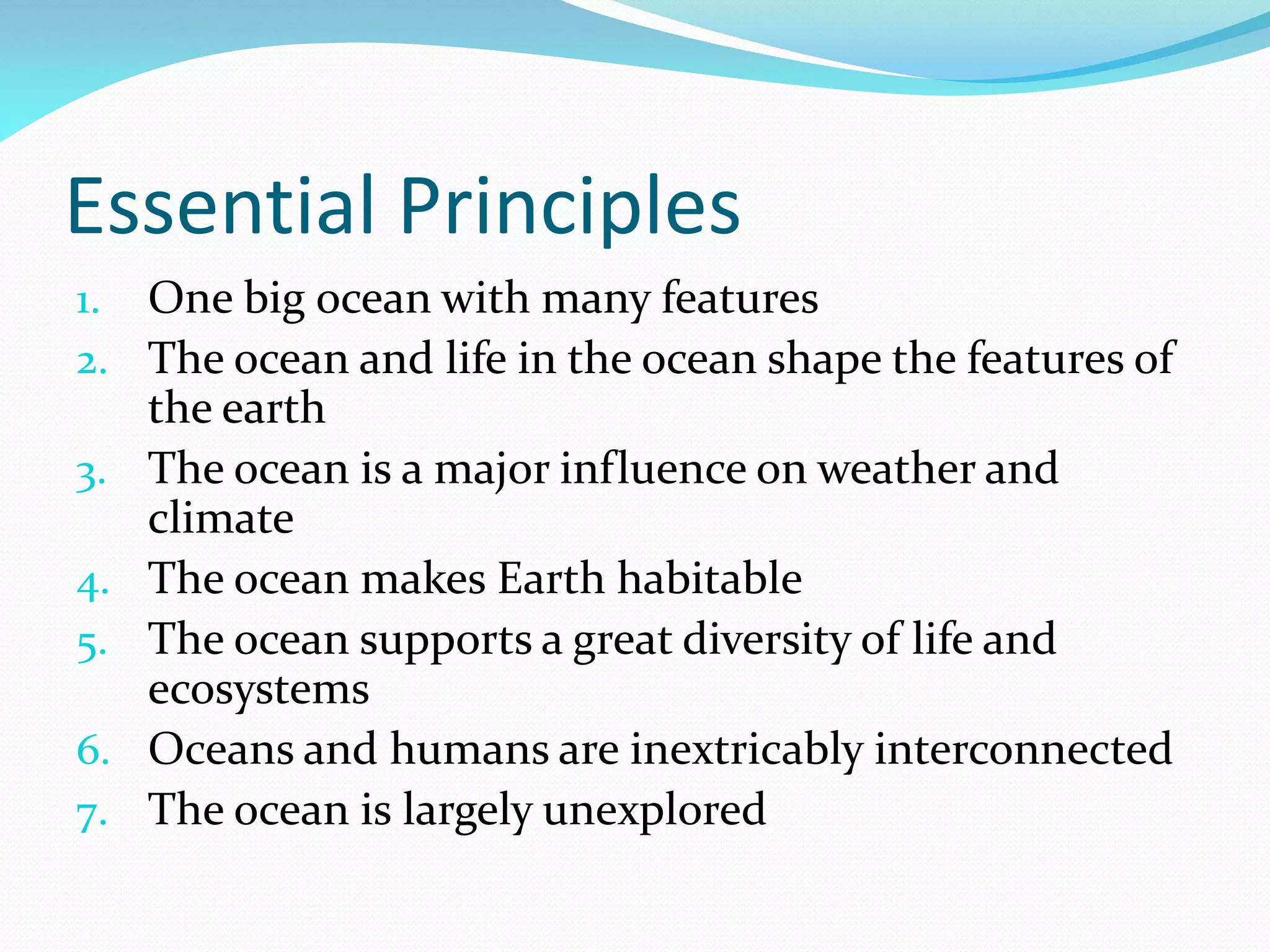 Ocean Principles Essential principles about our ocean | PDF