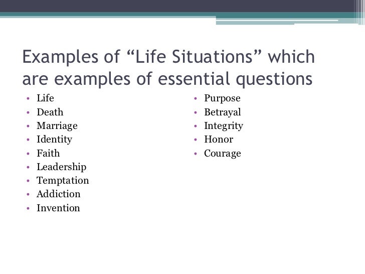 Essential questions CED505