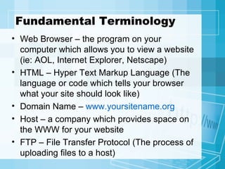 Web Browser Terminogy Essentials of Children's Ministry Website Development | PPT