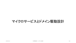 マイクロサービスとドメイン駆動設計
©有限会社 システム設計 1052019/3/22
 