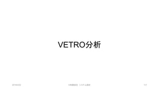 VETRO分析
2019/3/22 ©有限会社 システム設計 117
 