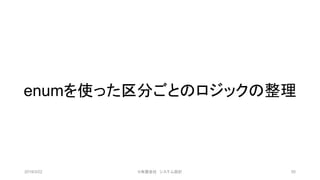 enumを使った区分ごとのロジックの整理
2019/3/22 ©有限会社 システム設計 50
 