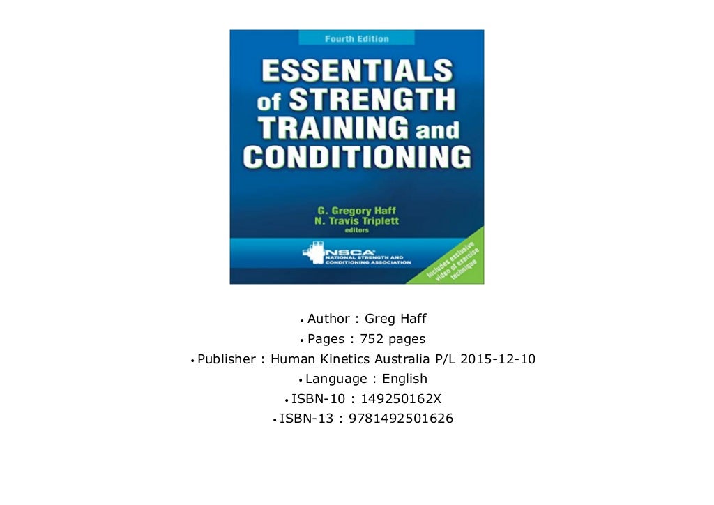 Essentials Of Strength Training And Conditioning 4th Edition Pdf Free