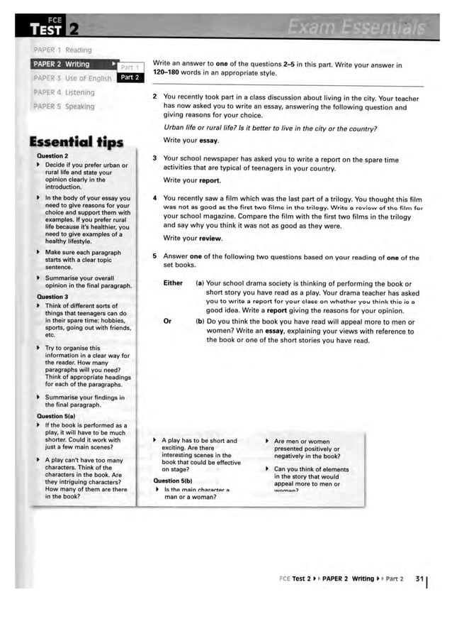 Essentials book exam essentials-fce
