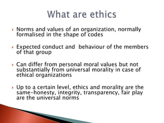 Ethical Behaviour and Morality | PPTX