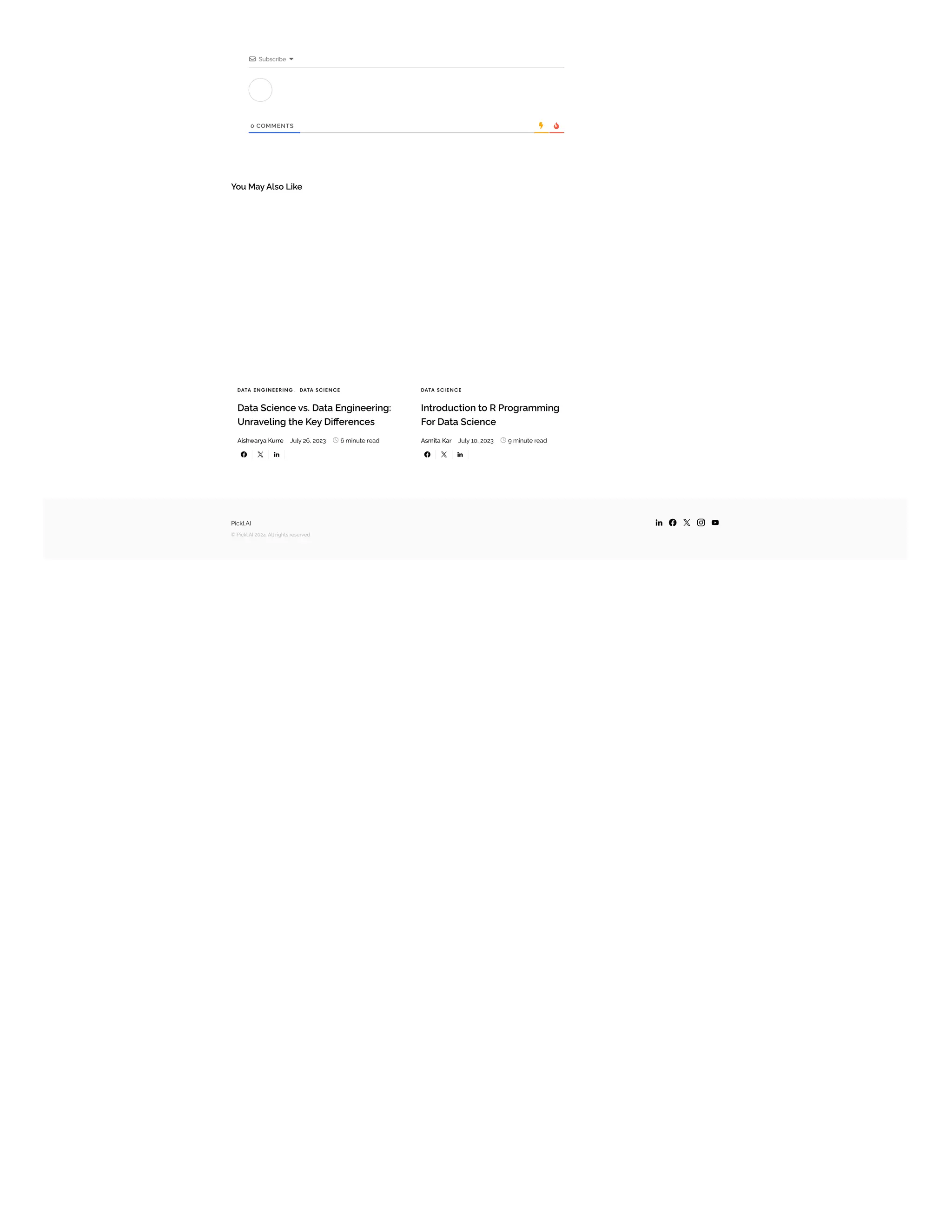  Subscribe 
0 COMMENTS
You May Also Like
 
DATA ENGINEERING, DATA SCIENCE
Data Science vs. Data Engineering:
Unraveling the Key Differences
Aishwarya Kurre July 26, 2023  6 minute read
  
DATA SCIENCE
Introduction to R Programming
For Data Science
Asmita Kar July 10, 2023  9 minute read
  
Pickl.AI
© Pickl.AI 2024. All rights reserved
    
 