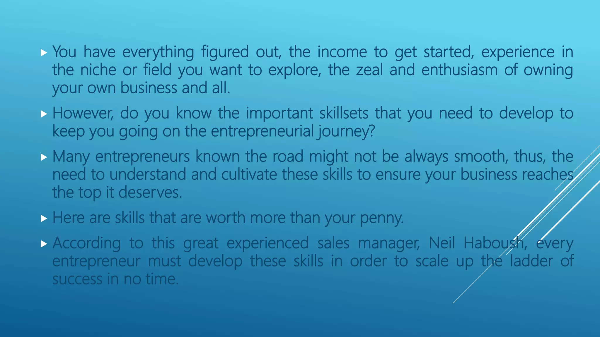 Essential Skills Required To Succeed As An Entrepreneur | PPT