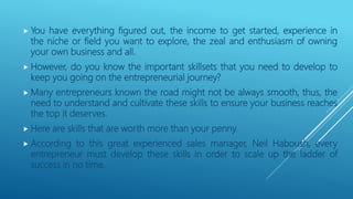 Essential Skills Required To Succeed As An Entrepreneur | PPT