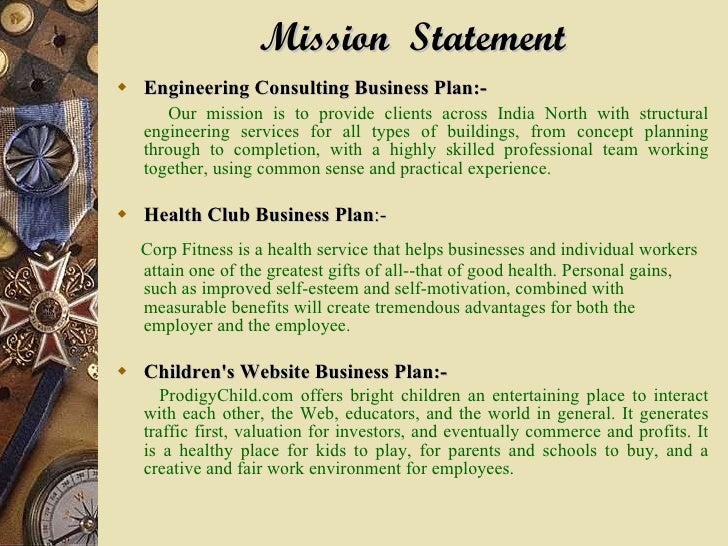 Mission statement for business plan