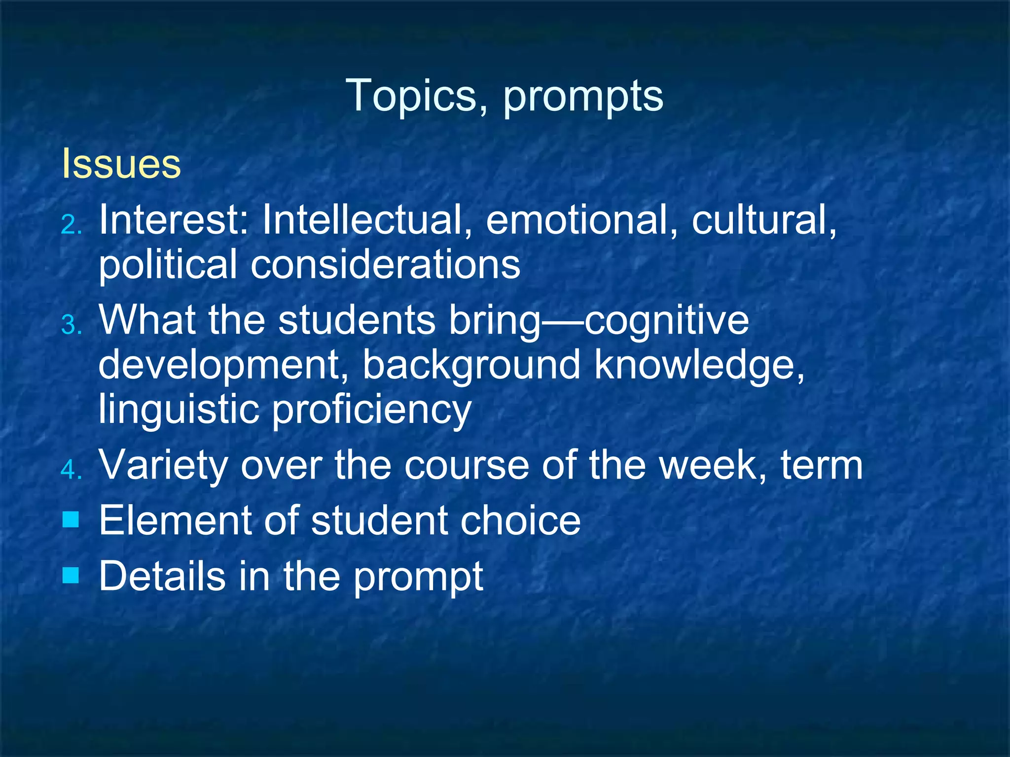 Language and Conversation How can we help students improve their language in terms of: Accuracy? Fluency, automaticity? Complexity, depth?    Language instruction, scaffolding, focus on form 