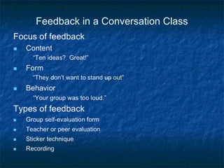 Feedback in a Conversation Class 