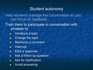 Student autonomy 