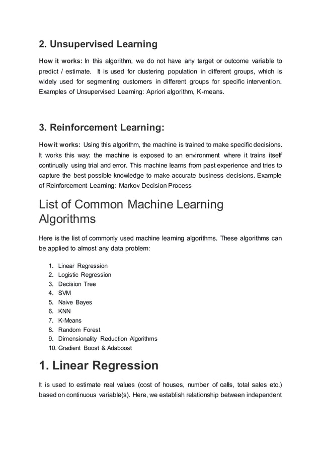 Essentials of machine learning algorithms | PDF