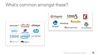 What is common amongst them?
© 2015 BROCADE COMMUNICATIONS SYSTEMS, INC.
What’s common amongst these?
 