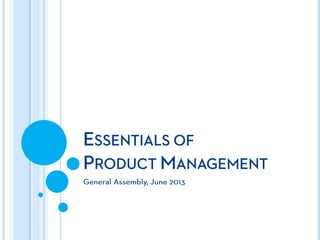 Essentials of Product Management