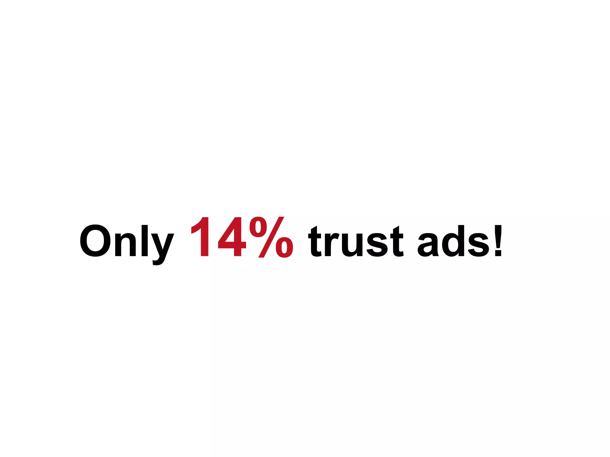 Only 14% trust ads!
 