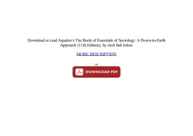 Essentials of Sociology A DowntoEarth Approach (11th Edition)Read