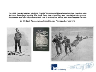 In 1888, the Norwegian explorer Fridtjof Nansen and his fellows became the first men
 to cross Greenland on skis. The book...