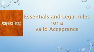 Essentials of valid contract
