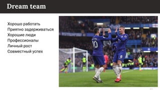 This content is from rework.withgoogle.com (the "Website") and may be used for non-commercial purposes in accordance with the terms of use set forth on the Website.
Dream team
Хорошо работать
Приятно задерживаться
Хорошие люди
Профессионалы
Личный рост
Совместный успех
14
 