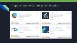 Popular Image Optimization Plugins
 