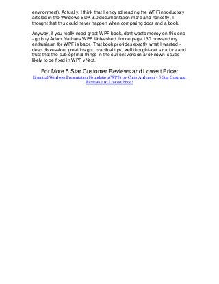 Essential windows presentation foundation wpf by chris anderson where ...