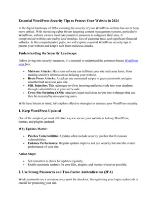 EssentiEssential WordPress Security Tips to Protect Your Website in ...