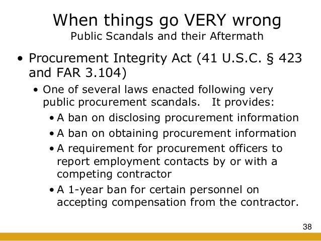 procurement integrity act procurement integrity act