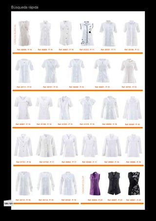 Búsqueda rápida

            CASACAS BLANCAS




                               Ref. 40406 - P. 10    Ref. 40604 - P. 10          Ref. 40807 - P. 10       Ref. 41312 - P. 11                 Ref. 20101 - P. 11            Ref. 20106 - P. 11




                              Ref. 20111 - P. 12           Ref. 40191 - P. 12                 Ref. 40200 - P. 13                     Ref. 40401 - P. 13                Ref. 40703 - P. 13




                       Ref. 40907 - P. 14           Ref. 41106 - P. 14          Ref. 41203 - P. 15         Ref. 41319 - P. 15                 Ref. 00056 - P. 16           Ref. 05560 - P. 16




                              Ref. 07751 - P. 16       Ref. 07759 - P. 17           Ref. 09052 - P. 17         Ref. 05560 - P. 17                 Ref. 09064 - P. 18         Ref. 09066 - P. 18
                                                                                                             CASACAS COLOR




                        Ref. 20112 - P. 19            Ref. 20114 - P. 19            Ref. 20102 - P. 19                       Ref. 40604 - P. 22       Ref. 40807 - P. 22     Ref. 40901 - P. 23
120 / 121
 