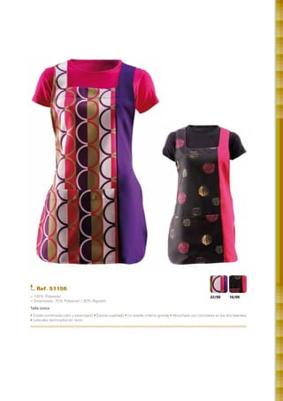 Ref. 51156
> 100% Polyester                                                                                            22/99       16/99
> Estampado: 70% Polyester / 30% Algodón
Talla única	
• Estola combinada color y estampado • Escote cuadrado • Un bolsillo inferior grande • Abrochado con corchetes en los dos laterales
• Laterales terminados en recto
 