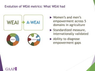 The Women’s Empowerment in Agriculture Index (WEAI): Quantitative and ...
