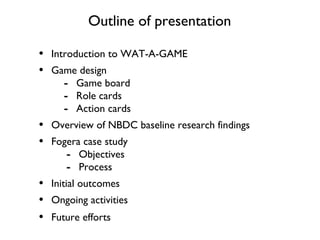 WAT-A-GAME for participatory NRM planning: Fogera case study