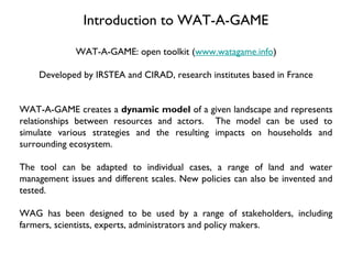 WAT-A-GAME for participatory NRM planning: Fogera case study