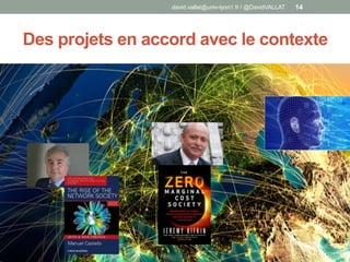Des projets en accord avec le contexte
david.vallat@univ-lyon1.fr / @DavidVALLAT 14
 
