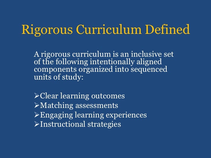Exceptional student services rigorous curriculum design