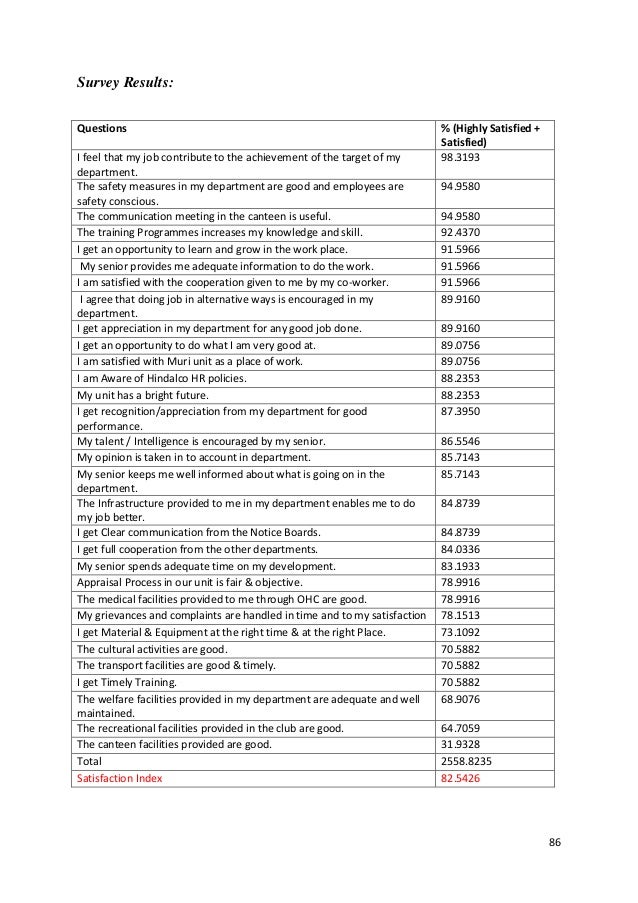 employee satisfaction survey examples major magdalene employee satisfaction survey template