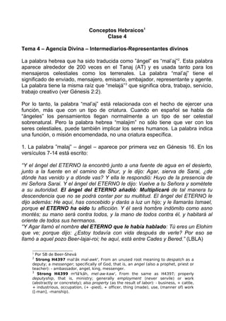 Conceptos Hebraicos1
                                         Clase 4

Tema 4 – Agencia Divina – Intermediarios-Representa...