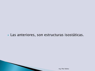  Las anteriores, son estructuras isostáticas.
Ing. Pilar Ibáñez
 
