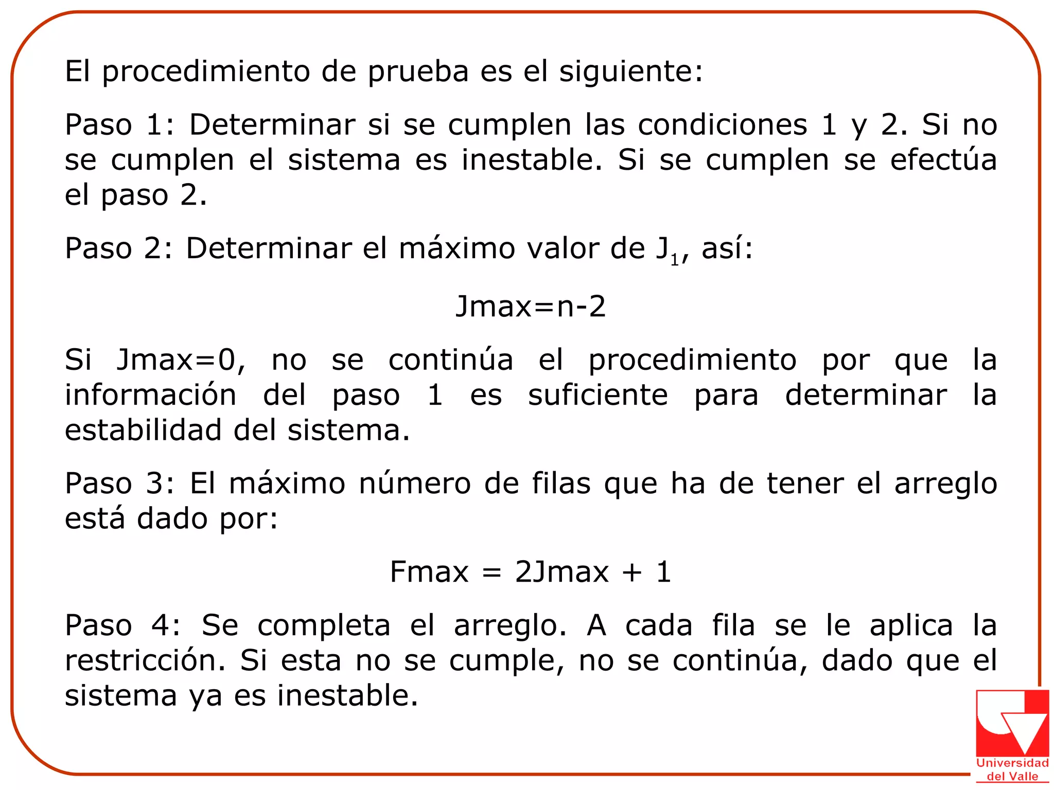 Estabilidad sistemas discretos