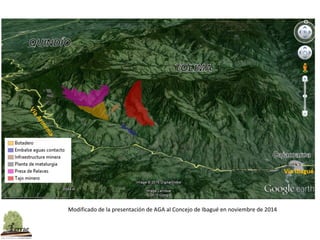 Modificado de la presentación de AGA al Concejo de Ibagué en noviembre de 2014
 