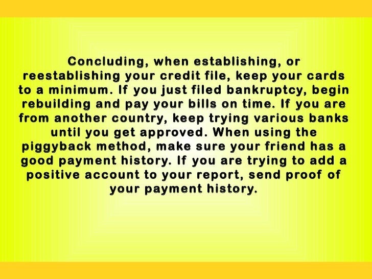 Establish and reestablish your credit 5 questions and