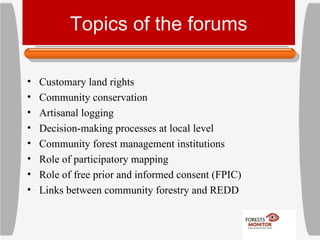Establishing community forestry as the basis for a forest strategy in ...