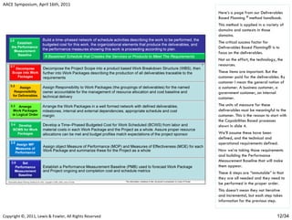 Establishing the performance measurement baseline (v4) 