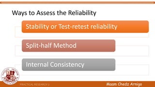 ESTABLISHING THE VALIDITY AND RELIABILITY [Autosaved].pptx