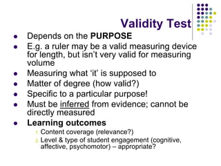 Validity Example Math Test Questions Establishing Validity-and-Reliability-Test ppt.pptx